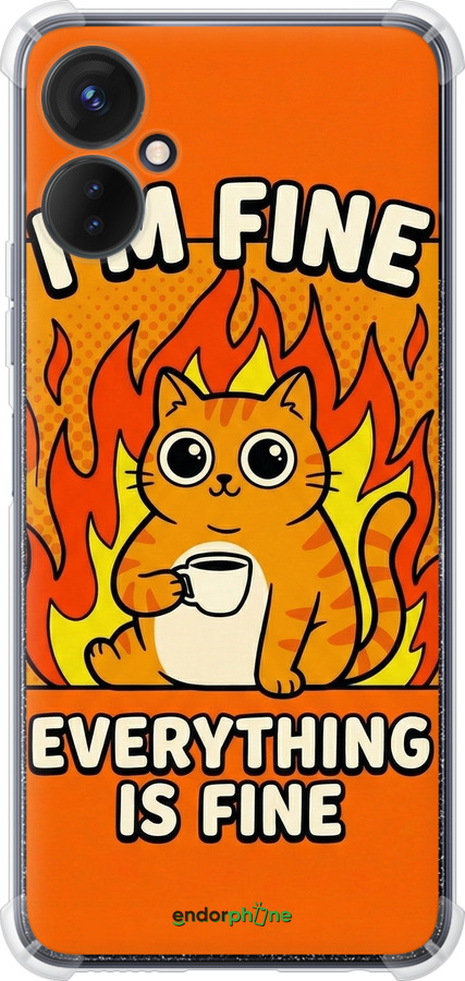 Силикон с усиленными углами чехол Funny Cat для Tecno Spark 9 Pro - 6786sp-2832 изображение 