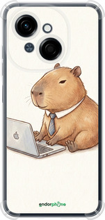 Силикон с усиленными углами чехол Funny Capybara CEO Working для Tecno Spark Go 1 / Pop 9 - 6777sp-3869 изображение 