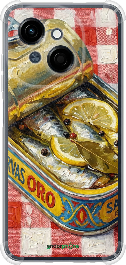 Силикон с усиленными углами чехол Vintage Sardine Tin Phone для Tecno Spark Go 1 / Pop 9 - 6772sp-3869 изображение 