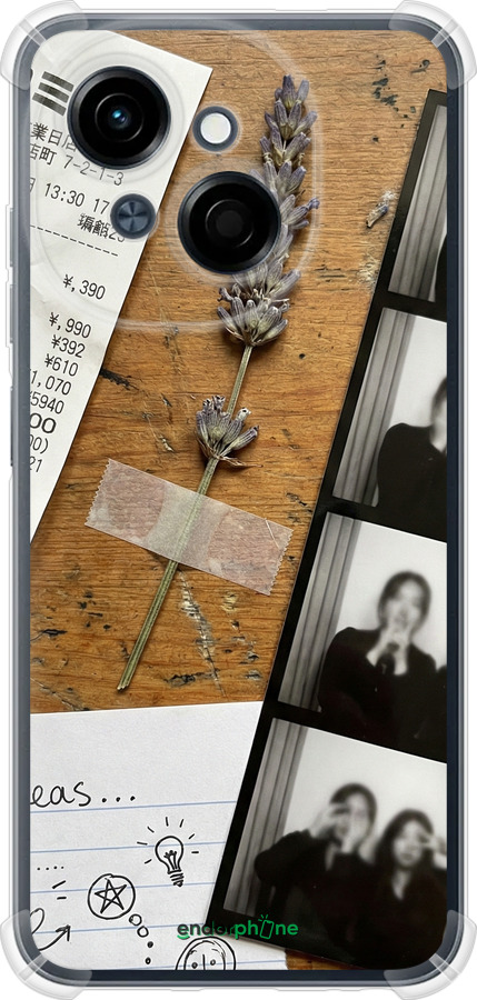 Силикон с усиленными углами чехол Aesthetic Scrapbook Collage для Tecno Spark Go 1 / Pop 9 - 6773sp-3869 изображение 