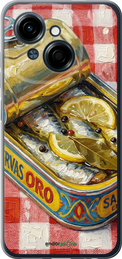 Силиконовый чехол Vintage Sardine Tin Phone для Tecno Spark Go 1 / Pop 9 - 6772u-3869 изображение 