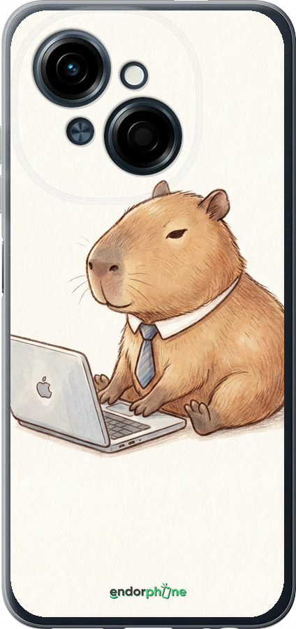 Силіконовий чехол Funny Capybara CEO Working для Tecno Spark Go 1 / Pop 9 - 6777u-3869 изображение 