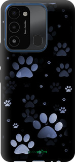 TPU чехол З синіми відбитками лап для Tecno Spark 8C KG5k - 6441b-2680 изображение 