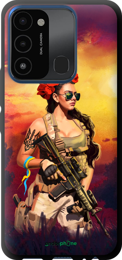 TPU чехол Українка зі зброєю  для Tecno Spark 8C KG5k - 5316b-2680 изображение 