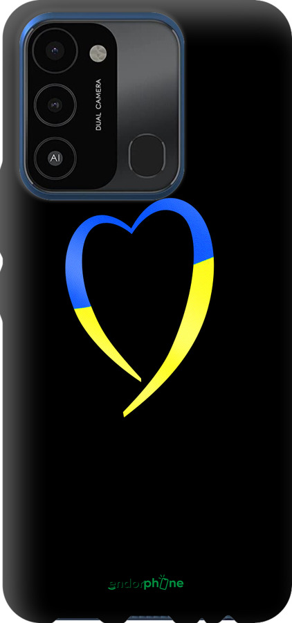 TPU чехол Жовто-блакитне серце для Tecno Spark 8C KG5k - 885b-2680 изображение 