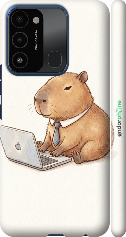 3D пластиковий матовий чехол Funny Capybara CEO Working для Tecno Spark Go 2022 KG5m - 6777m-2638 изображение 