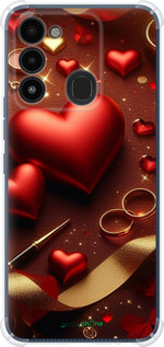 Силикон с усиленными углами чехол Сердечки v3 для Tecno Spark 8C KG5k - 5833sp-2680 изображение 