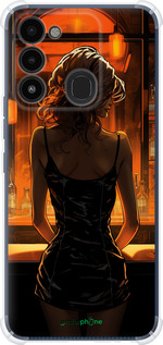 Силикон с усиленными углами чехол Чехол для телефона Девушка в баре для Tecno Spark Go 2022 KG5m - 5947sp-2638 изображение 