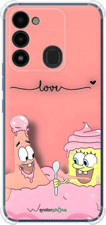 Силикон с усиленными углами чехол Спанч Боб для Tecno Spark Go 2022 KG5m - 6282sp-2638 изображение 