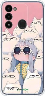 Силикон с усиленными углами чехол Малышка с котами для Tecno Spark Go 2022 KG5m - 6295sp-2638 изображение 