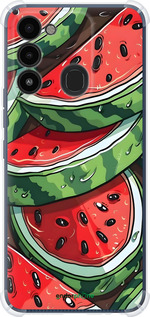 Силіконовий протиударний с посиленими кутами чехол Кавун для Tecno Spark 8C KG5k - 6315sp-2680 изображение 