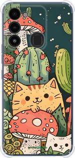 Силикон с усиленными углами чехол Коты грибы для Tecno Spark 8C KG5k - 6321sp-2680 изображение 
