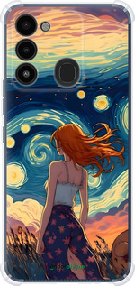 Силіконовий протиударний с посиленими кутами чехол Дівчина Арт для Tecno Spark 8C KG5k - 6325sp-2680 изображение 