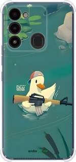 Силикон с усиленными углами чехол Уточка с автоматом для Tecno Spark Go 2022 KG5m - 6356sp-2638 изображение 