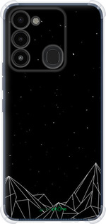 Силикон с усиленными углами чехол Черно белые абстрактные горы для Tecno Spark Go 2022 KG5m - 6437sp-2638 изображение 