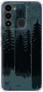 Силіконовий протиударний с посиленими кутами чехол Лисиця та нічний ліс для Tecno Spark 8C KG5k - 6481sp-2680 изображение 