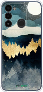 Силикон с усиленными углами чехол Ночной пейзаж с лесом и горами для Tecno Spark 8C KG5k - 6493sp-2680 изображение 