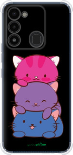 Силикон с усиленными углами чехол Милые кошки для Tecno Spark 8C KG5k - 6518sp-2680 изображение 