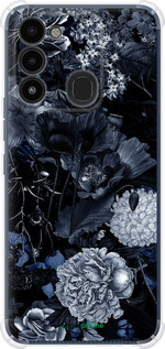 Силикон с усиленными углами чехол Абстрактный цветочный рисунок в синих тонах для Tecno Spark 8C KG5k - 6539sp-2680 изображение 