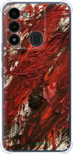 Силіконовий протиударний с посиленими кутами чехол Абстрактна композиція в червоних тонах для Tecno Spark 8C KG5k - 6541sp-2680 изображение 