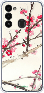 Силіконовий протиударний с посиленими кутами чехол Принт із зображенням цвітіння сакури для Tecno Spark 8C KG5k - 6545sp-2680 изображение 