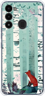 Силикон с усиленными углами чехол Лис в зелёном лесу для Tecno Spark Go 2022 KG5m - 6547sp-2638 изображение 