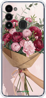 Силикон с усиленными углами чехол Пионы 1 для Tecno Spark Go 2022 KG5m - 6705sp-2638 изображение 