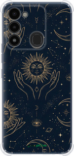 Силіконовий протиударний с посиленими кутами чехол Celestial Harmony: Sun & Moon Gold Mystic Pattern для Tecno Spark Go 2022 KG5m - 6778sp-2638 изображение 