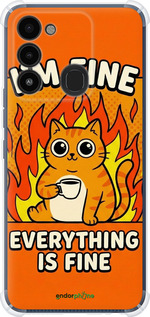 Силикон с усиленными углами чехол 'Funny Cat' для Tecno Spark 8C KG5k изображение 5