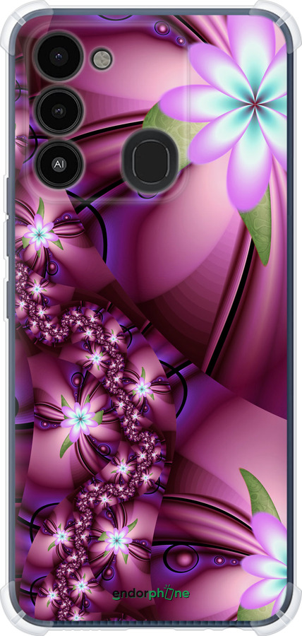 

Силіконовий протиударний с посиленими кутами чохол "Квіткова мозаїка" для Tecno Spark Go 2022 KG5m, Рожевий