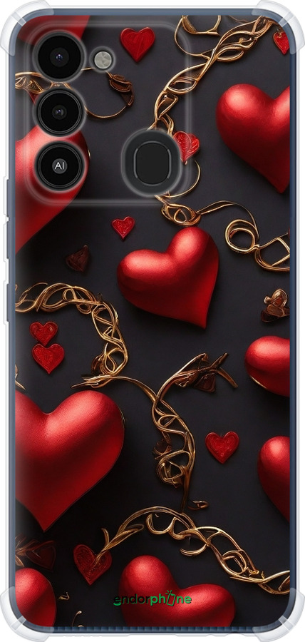 Силикон с усиленными углами чехол Сердечки для Tecno Spark 8C KG5k - 5831sp-2680 изображение 