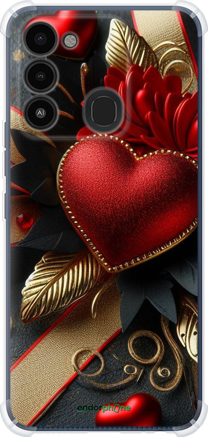 Силіконовий протиударний с посиленими кутами чехол Сердечки v2 для Tecno Spark 8C KG5k - 5832sp-2680 изображение 