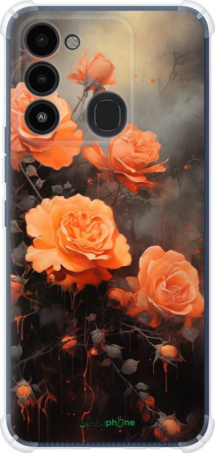 Силикон с усиленными углами чехол Оранжевые розы для Tecno Spark 8C KG5k - 5944sp-2680 изображение 