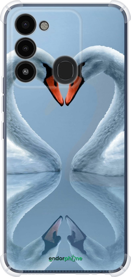 Силіконовий протиударний с посиленими кутами чехол Лебеді для Tecno Spark 8C KG5k - 6007sp-2680 изображение 