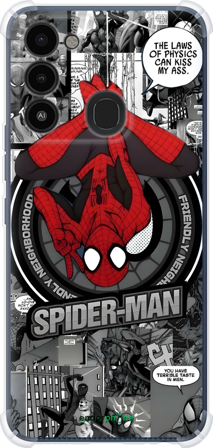 Силіконовий протиударний с посиленими кутами чехол Человек паук для Tecno Spark 8C KG5k - 6279sp-2680 изображение 