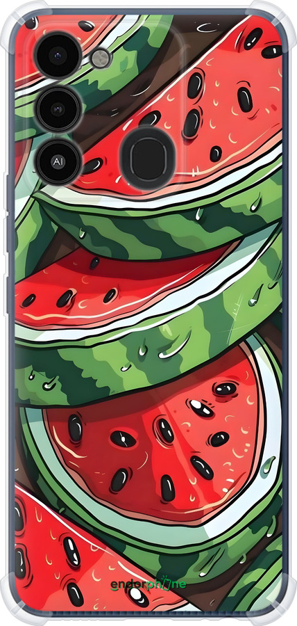 Силіконовий протиударний с посиленими кутами чехол Кавун для Tecno Spark 8C KG5k - 6315sp-2680 изображение 