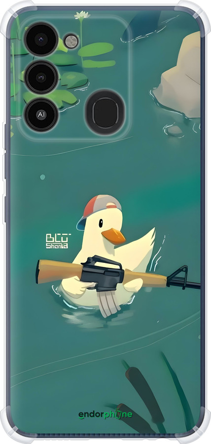 Силикон с усиленными углами чехол Уточка с автоматом для Tecno Spark Go 2022 KG5m - 6356sp-2638 изображение 