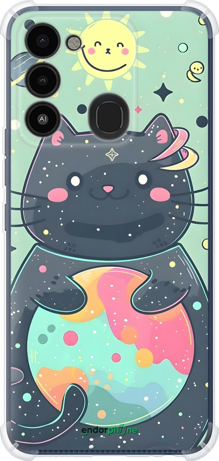 Силикон с усиленными углами чехол Милый котик для Tecno Spark Go 2022 KG5m - 6364sp-2638 изображение 