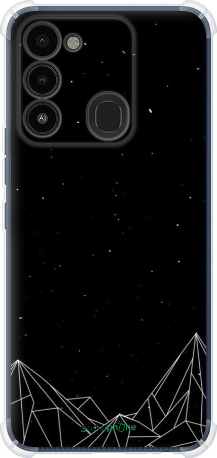 Силикон с усиленными углами чехол Черно белые абстрактные горы для Tecno Spark Go 2022 KG5m - 6437sp-2638 изображение 