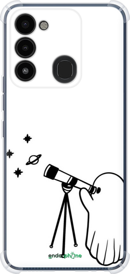 Силикон с усиленными углами чехол Привидение астроном для Tecno Spark Go 2022 KG5m - 6444sp-2638 изображение 