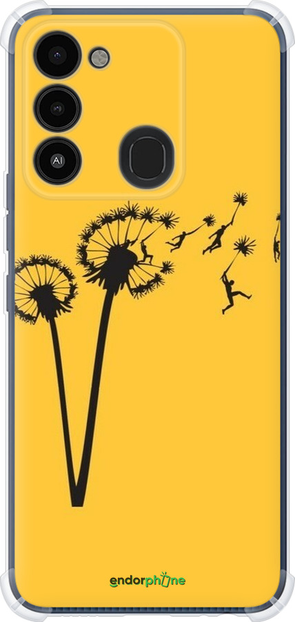 Силикон с усиленными углами чехол Минимализм одуванчики для Tecno Spark Go 2022 KG5m - 6449sp-2638 изображение 