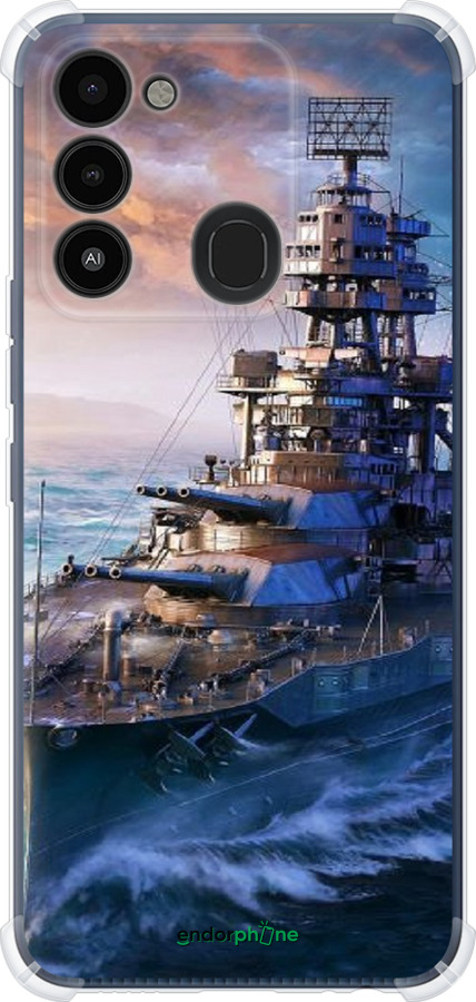 Силикон с усиленными углами чехол Военный корабль, world of tanks, wargaming для Tecno Spark Go 2022 KG5m - 6461sp-2638 изображение 