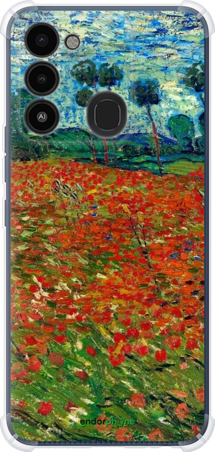 Силикон с усиленными углами чехол Винсент Ван Гог-Маковое поле для Tecno Spark 8C KG5k - 6466sp-2680 изображение 