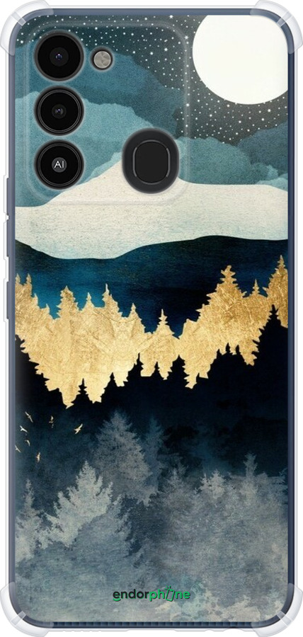 Силикон с усиленными углами чехол Ночной пейзаж с лесом и горами для Tecno Spark 8C KG5k - 6493sp-2680 изображение 