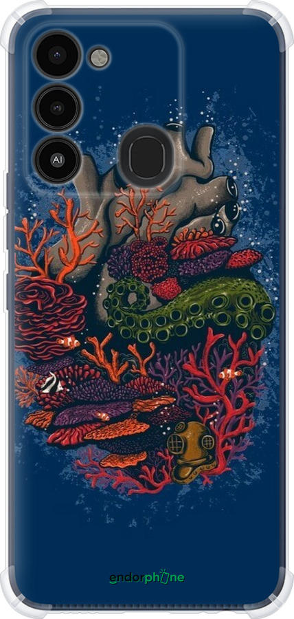 Силикон с усиленными углами чехол Сердце моря для Tecno Spark Go 2022 KG5m - 6506sp-2638 изображение 