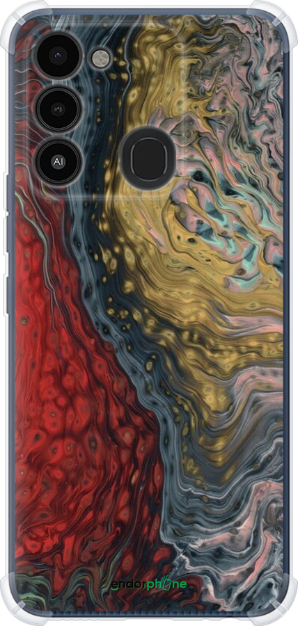 Силикон с усиленными углами чехол С изображением абстрактной живописи для Tecno Spark Go 2022 KG5m - 6530sp-2638 изображение 