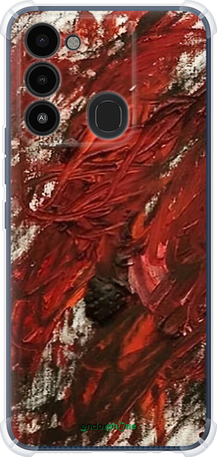 Силіконовий протиударний с посиленими кутами чехол Абстрактна композиція в червоних тонах для Tecno Spark 8C KG5k - 6541sp-2680 изображение 