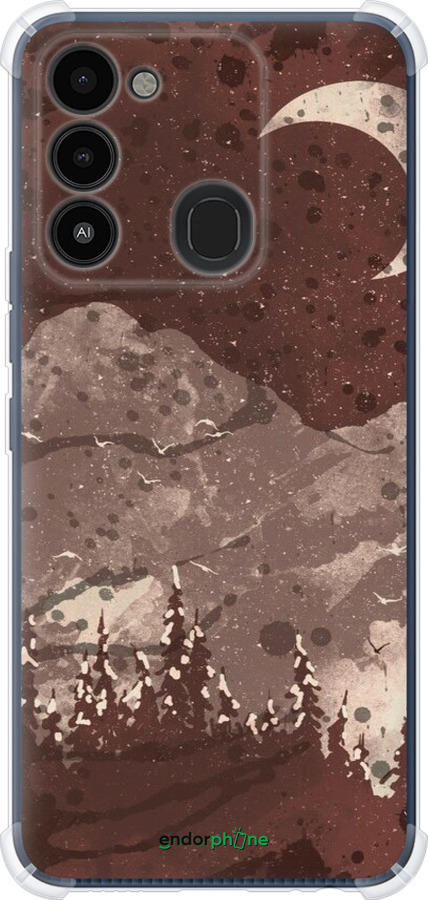 Силикон с усиленными углами чехол С изображением лунного пейзажа в ночном лесу для Tecno Spark Go 2022 KG5m - 6546sp-2638 изображение 