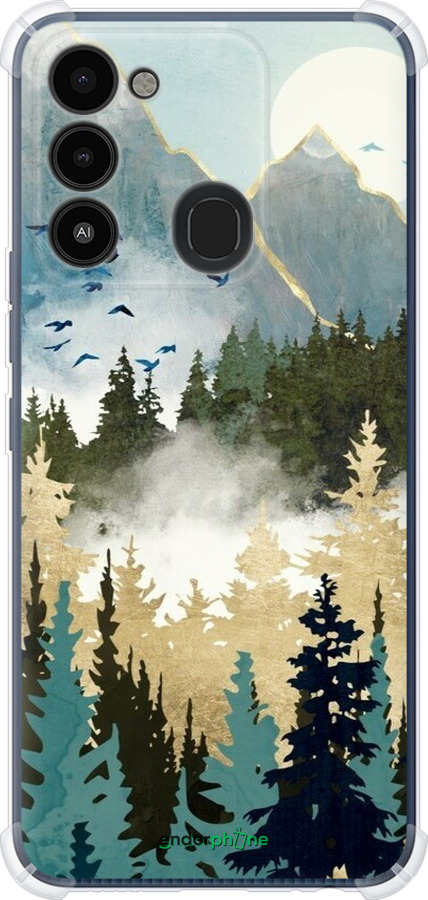 Силикон с усиленными углами чехол С изображением лесного пейзажа для Tecno Spark 8C KG5k - 6548sp-2680 изображение 