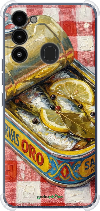 Силикон с усиленными углами чехол Vintage Sardine Tin Phone для Tecno Spark 8C KG5k - 6772sp-2680 изображение 